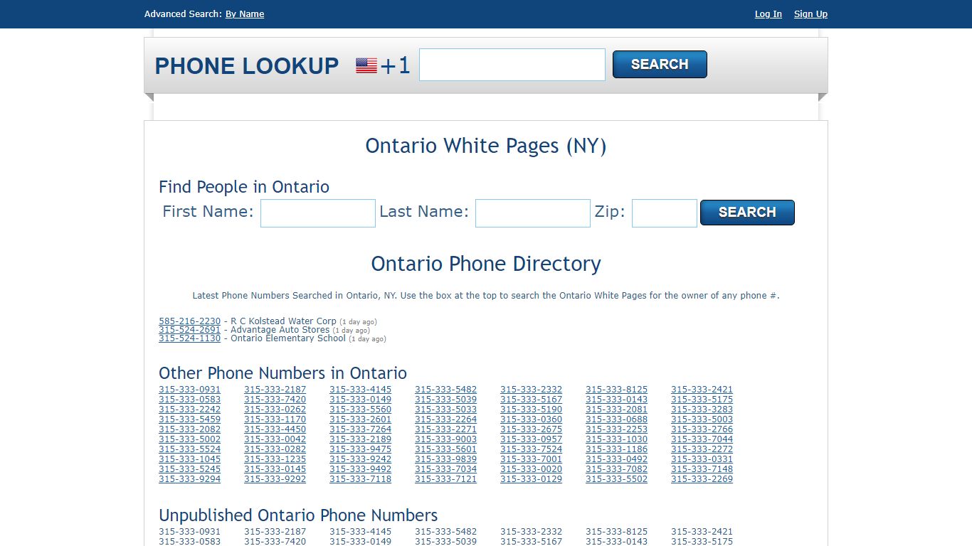 Ontario White Pages - Ontario Phone Directory Lookup